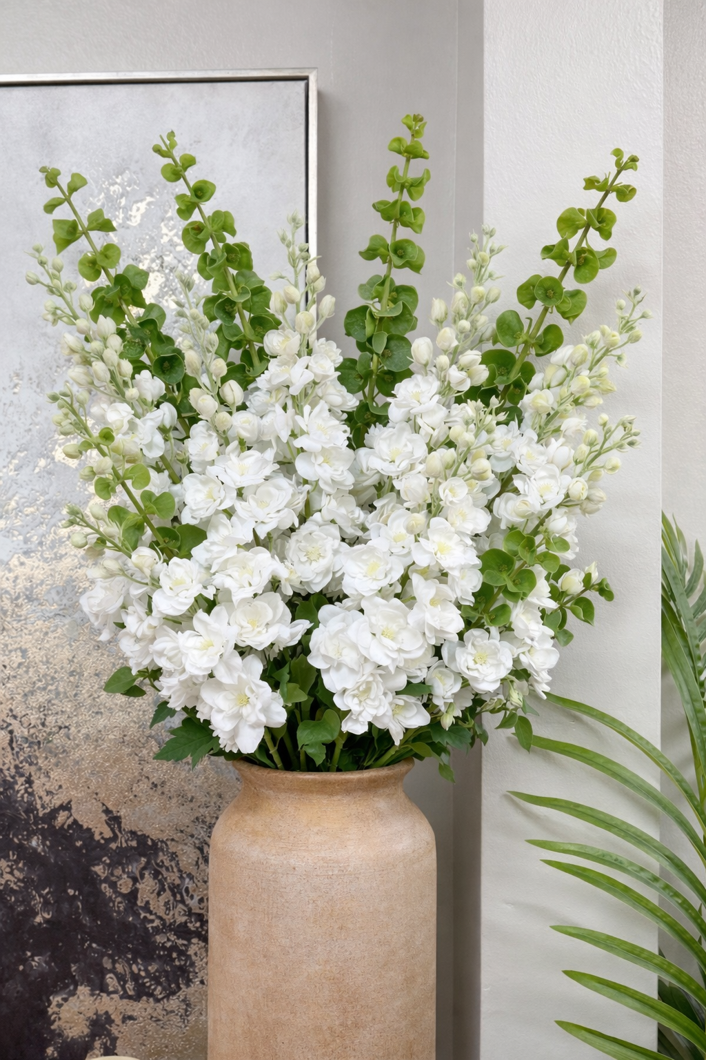 27"Quality Real Touch Moisturized Artificial Delphinium: Soft Pink
