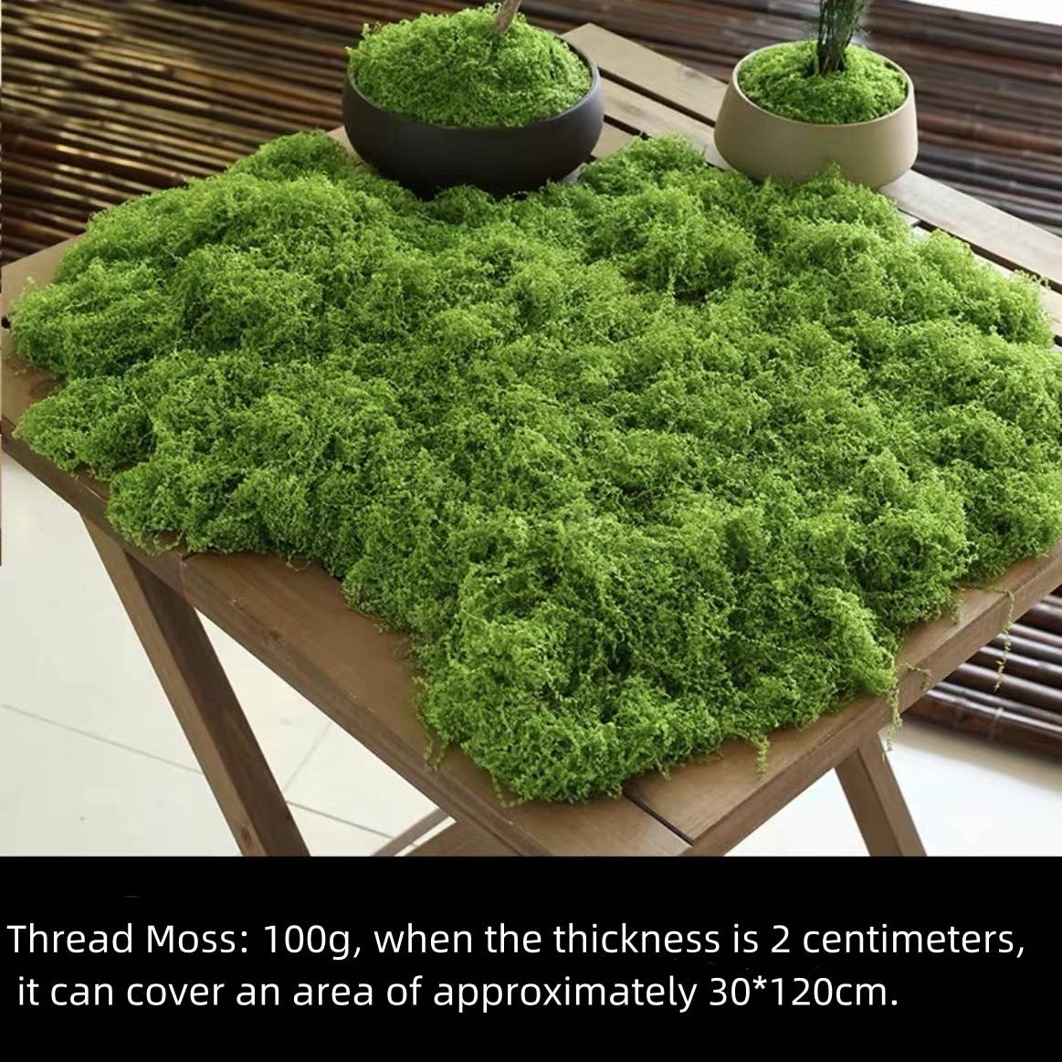 Artificial Thread Moss Rustic decoration Fake Moss grass: Light Green