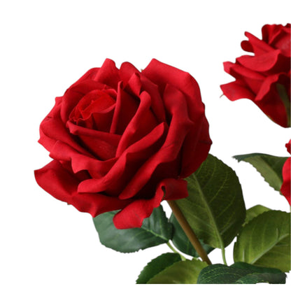 17"-Real Touch Artificial Ingrid Bergman garden Rose : Champagne