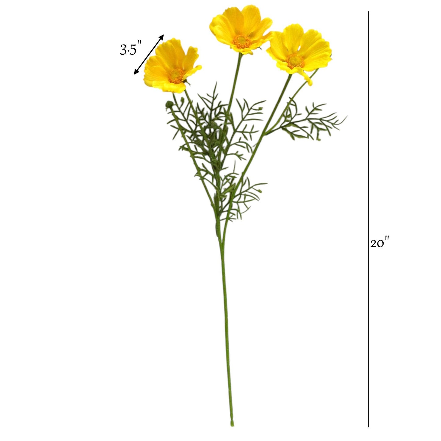 20" Real Touch Cosmos Flowers-vibrant lifelike colors: White with pink Trimmed