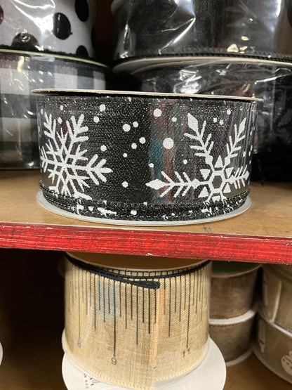 Black Snowflake Ribbon