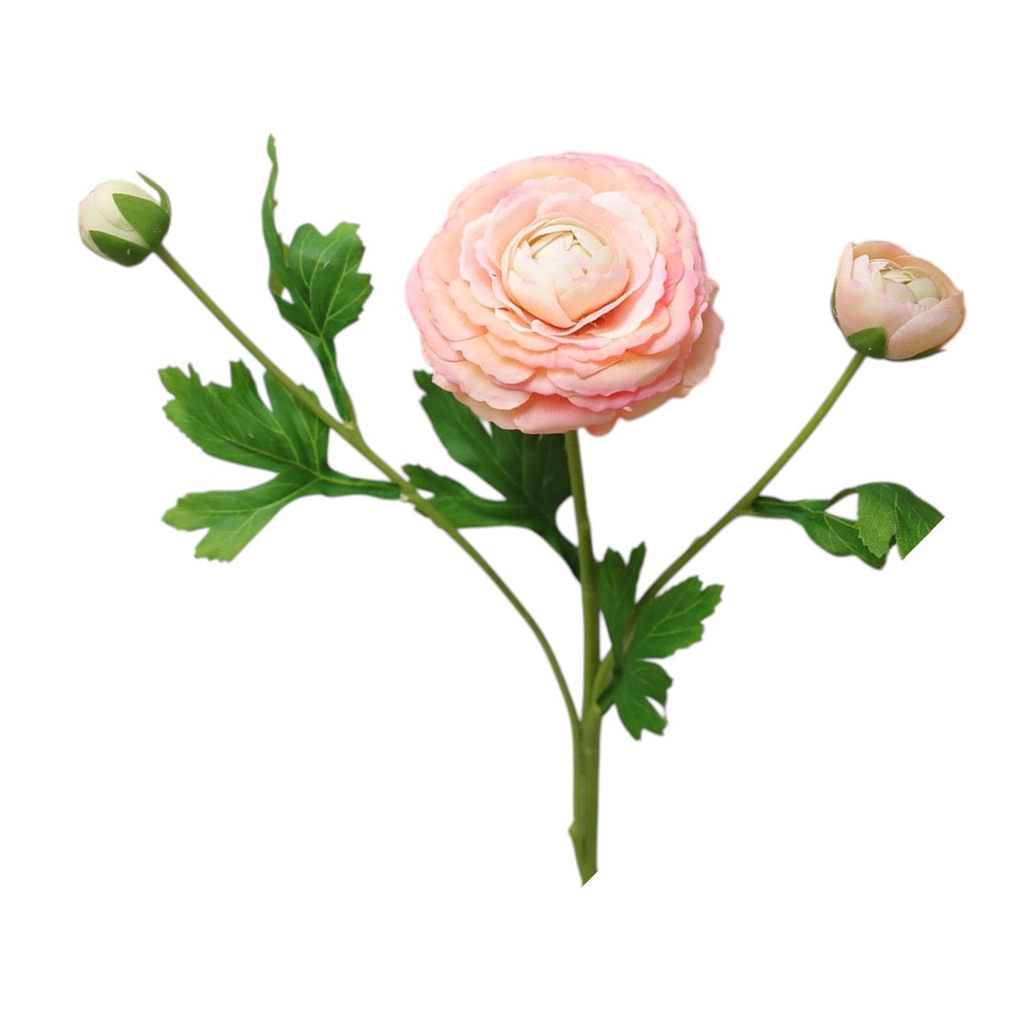 18"-Ultra Realistic Artificial Real Touch Ranunculus: Pale Pink
