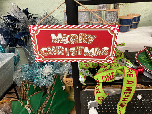 Wood gingerbread merry Christmas sign ￼