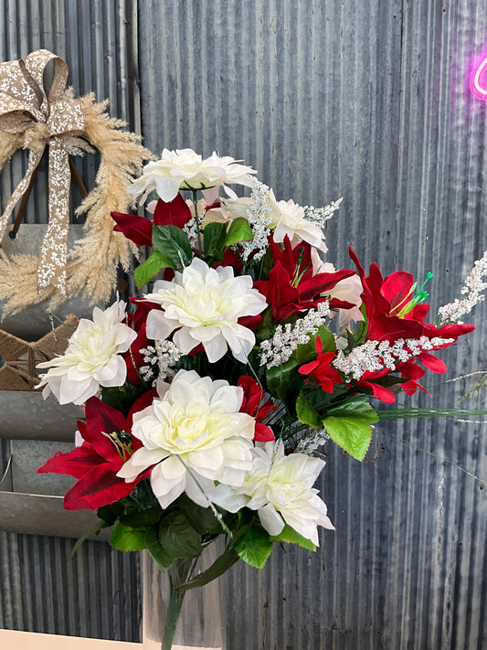 Red and White Florals