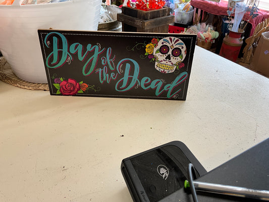 Day of the dead wooden sign
