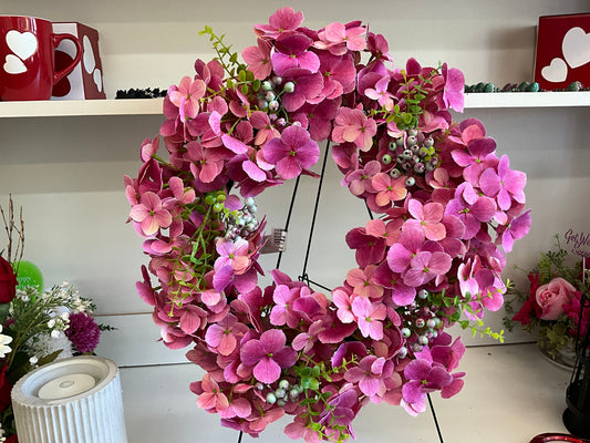 20” hydrangea / fern wreath pk