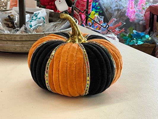 8”￼ velvet w/ Jewels pumpkin ￼