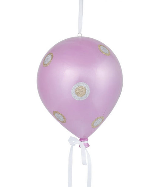 Vickerman 10 Dot Balloon Christmas Ornament pink