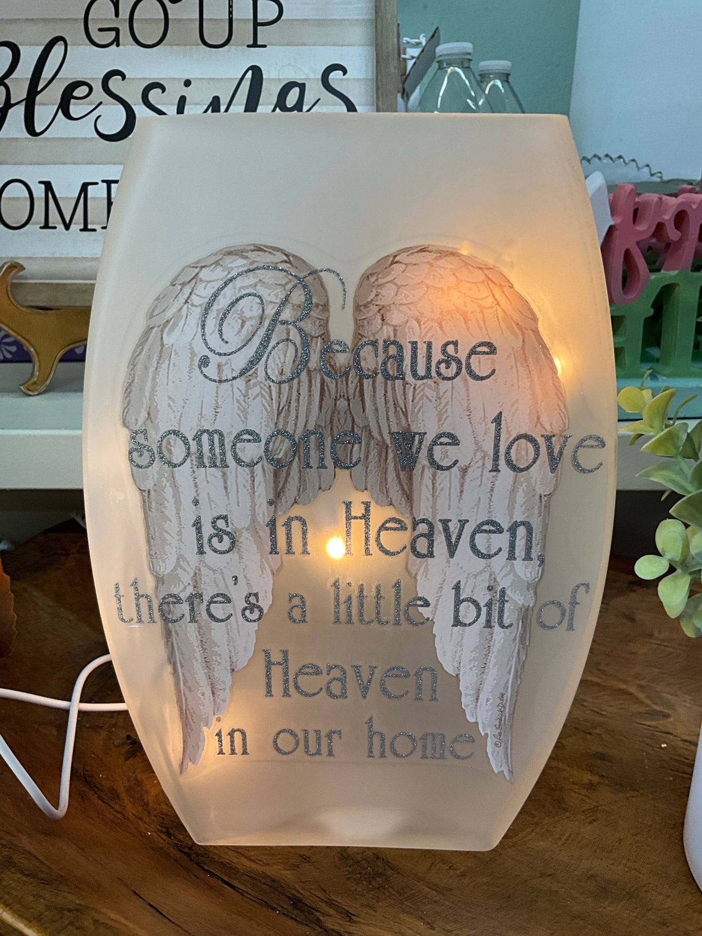 Angel wing memorial light