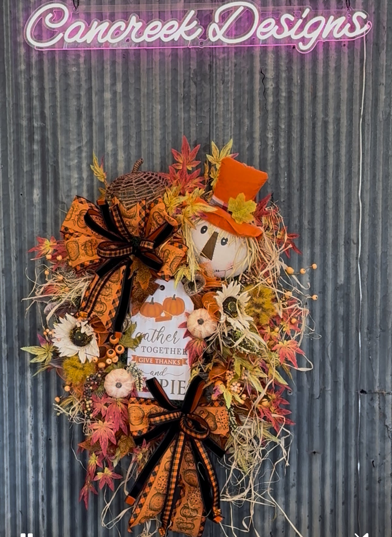 Fall scarecrow wreath