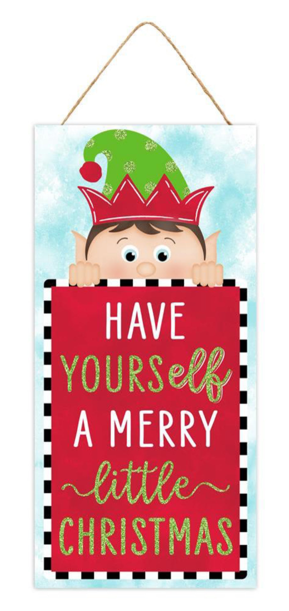 Wooden Sign: Have Yourself A Merry Little Christmas Elf