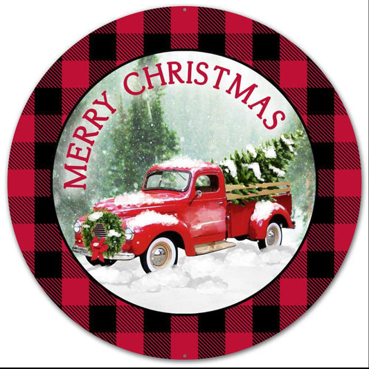 Merry Christmas/Truck/Plaid