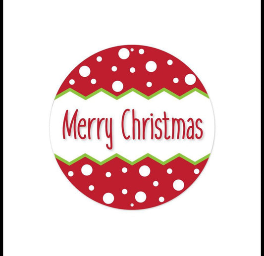 8"Dia Metal Merry Christmas Sign