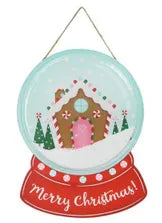 Gingerbread House Snow Globe Dome Sign