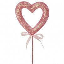 21” Open Heart Glitter Stem