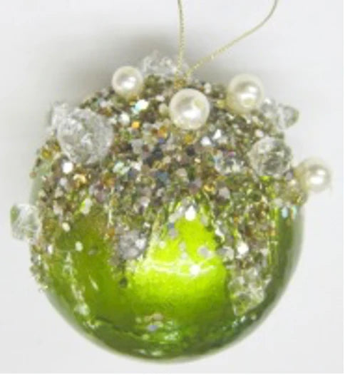 Jeweled Ornament- Mint Green