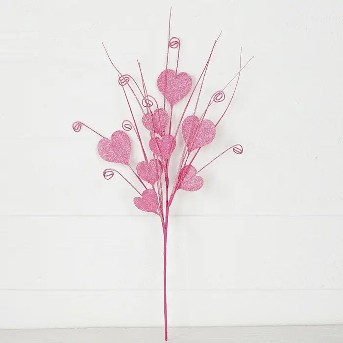 22in Spray-Glittered Hearts-Pink - CancreekDesigns