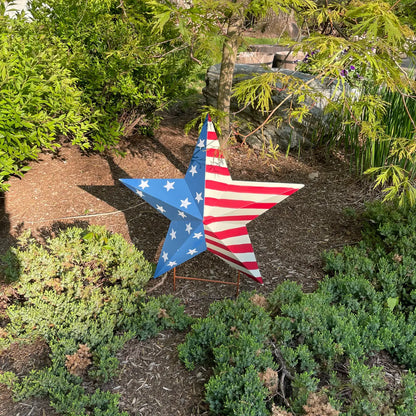 24" Americana Star On 4" Stake - CancreekDesigns
