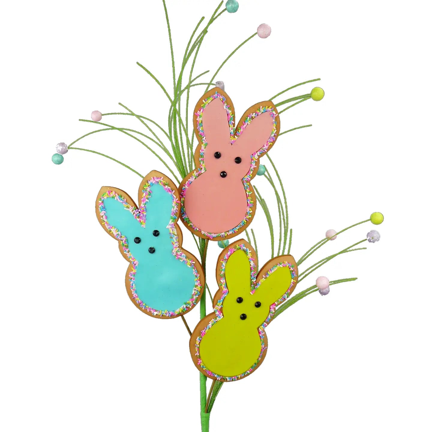 27" Bunny Cookie Spray with 3 Stems - CancreekDesigns