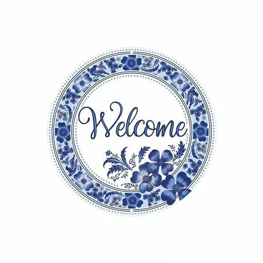 Floral Welcome Sign 12” - CancreekDesigns