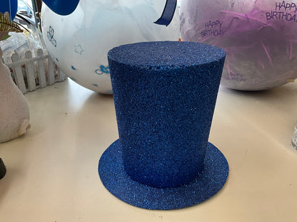 Blue Glitter Top Hat