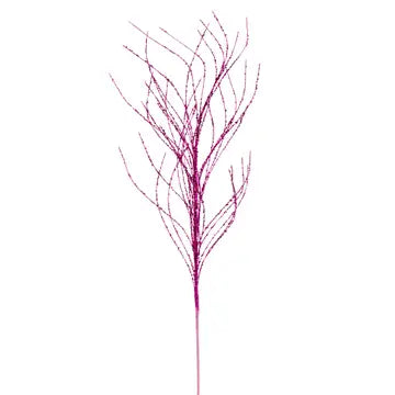 Hot Pink Wavy Twig Glittr Spray