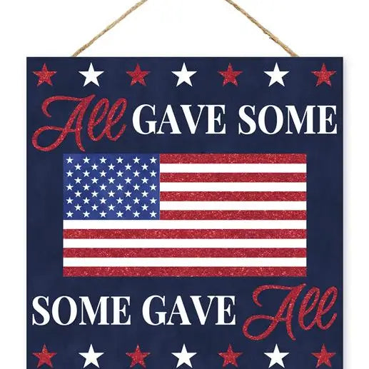 10"Sq All Gave Some, Some Gave All - Navy/Red/White/Blue