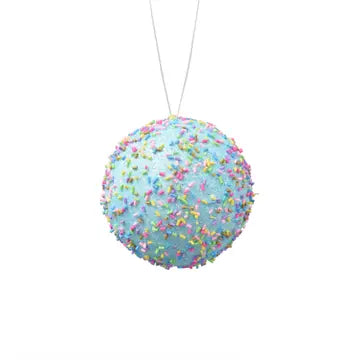 Confetti Ball Ornament - Blue 4"