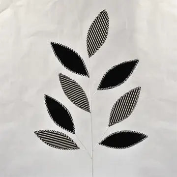 Fabric and Felt Leaf Spray - Black/White 30"