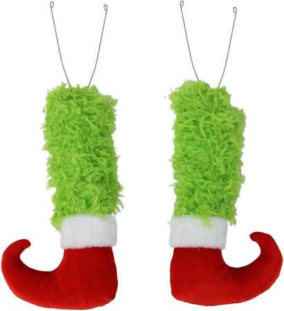 GREEN FURRY LEGS, SET OF 2