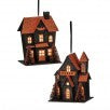5"LED.BTY/TMR HALLOWEEN HOUSE ORNAMENT 2/AST
