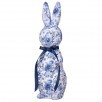 FABRIC TOILE EASTER BUNNY W BOW 15"