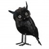 10" FEATHER BLACK OWL W/GLITTER