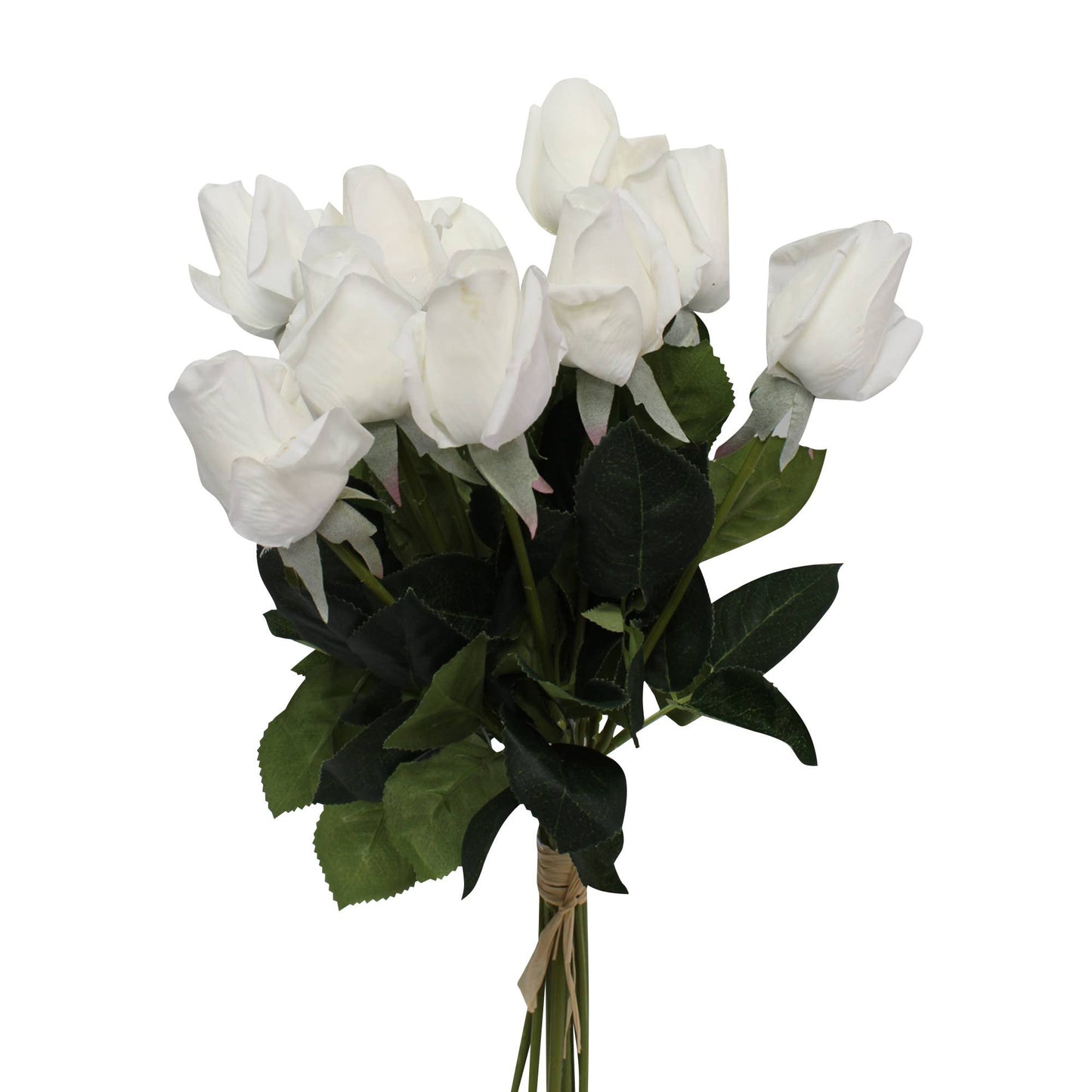 17" Ultra-Realistic Faux Rose Stem-Moisturized Coating: Natural White