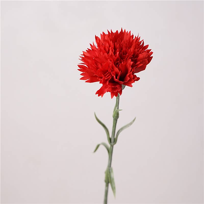 19,6" real touch Carnati flower, Silk faux flowers for Mom: Red