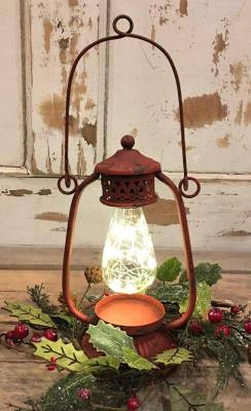 LED Red Lantern with Bulb