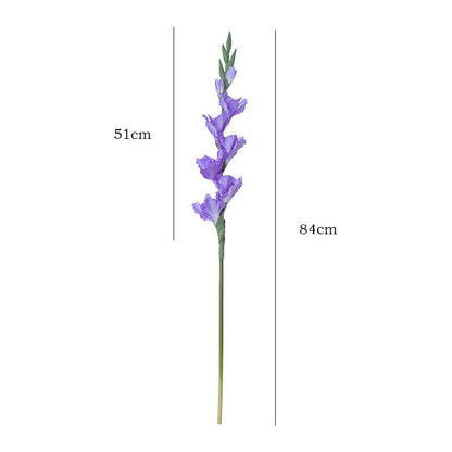 Real touch gladiolu flower purple white gladiolus long stem: Purple