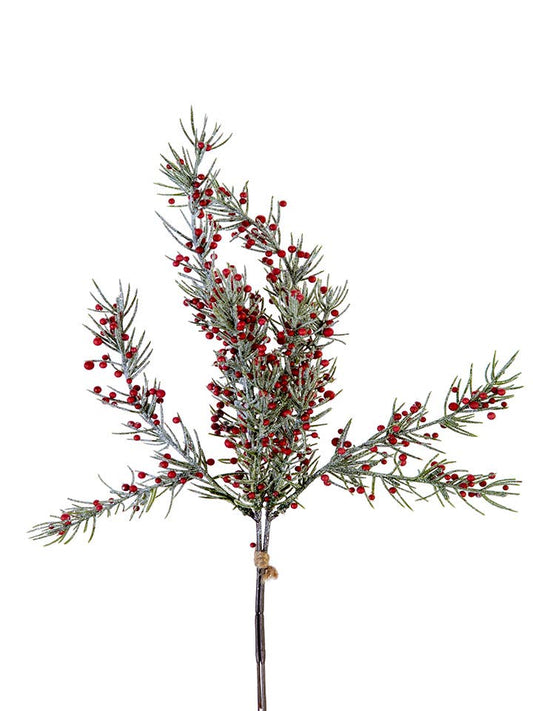15" FROSTED BERRY PINE BUNDLE: RED