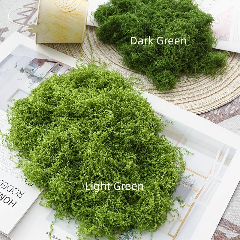 Artificial Thread Moss Rustic decoration Fake Moss grass: Light Green