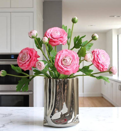 18"-Ultra Realistic Artificial Real Touch Ranunculus: Coral