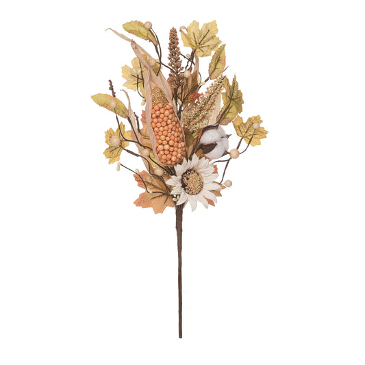 Fall Harvest Rustic Harvest Sunflower Cotton Spray