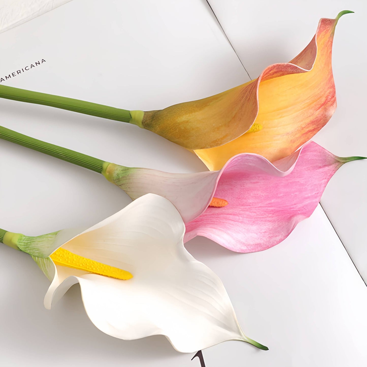 Artificial Calla lily,real touch home decor,faux flowers: Yellow
