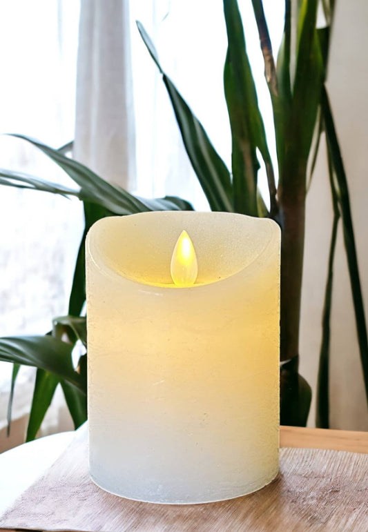 Cream LED Pillar Candle w/Timer