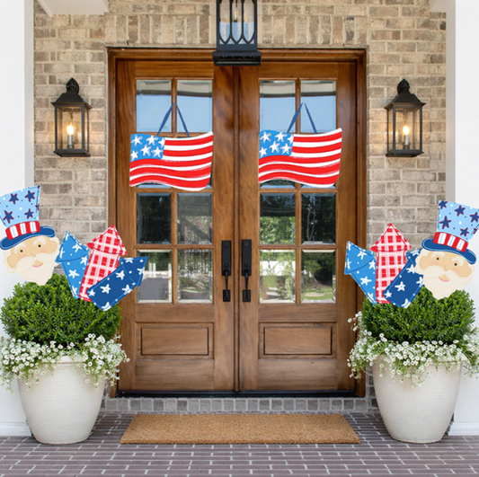 Patriotic 24 inch Potted Plant Stake- Multiple Designs!: Fireworks