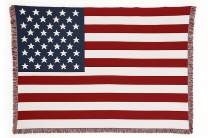 American Flag Tapesty Cotton Throw Blanket - 51"x71"
