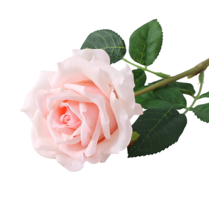 17"-Real Touch Artificial Ingrid Bergman garden Rose : Champagne