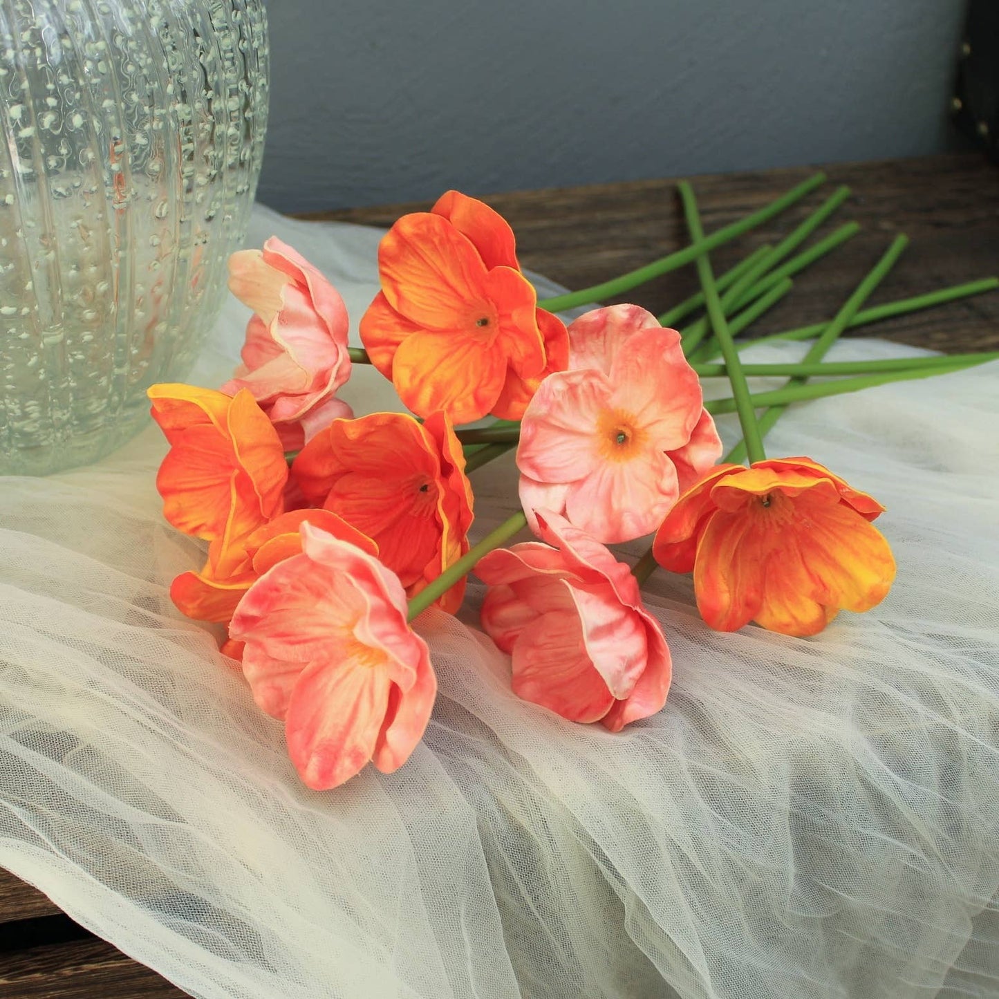 Artificial poppy flowers real touch faux flowers home decor: Yellow