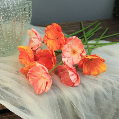 Artificial poppy flowers real touch faux flowers home decor: Yellow