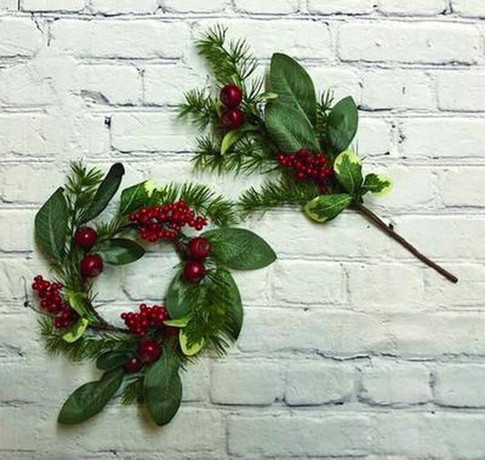 Cranberry Holly Candle Ring