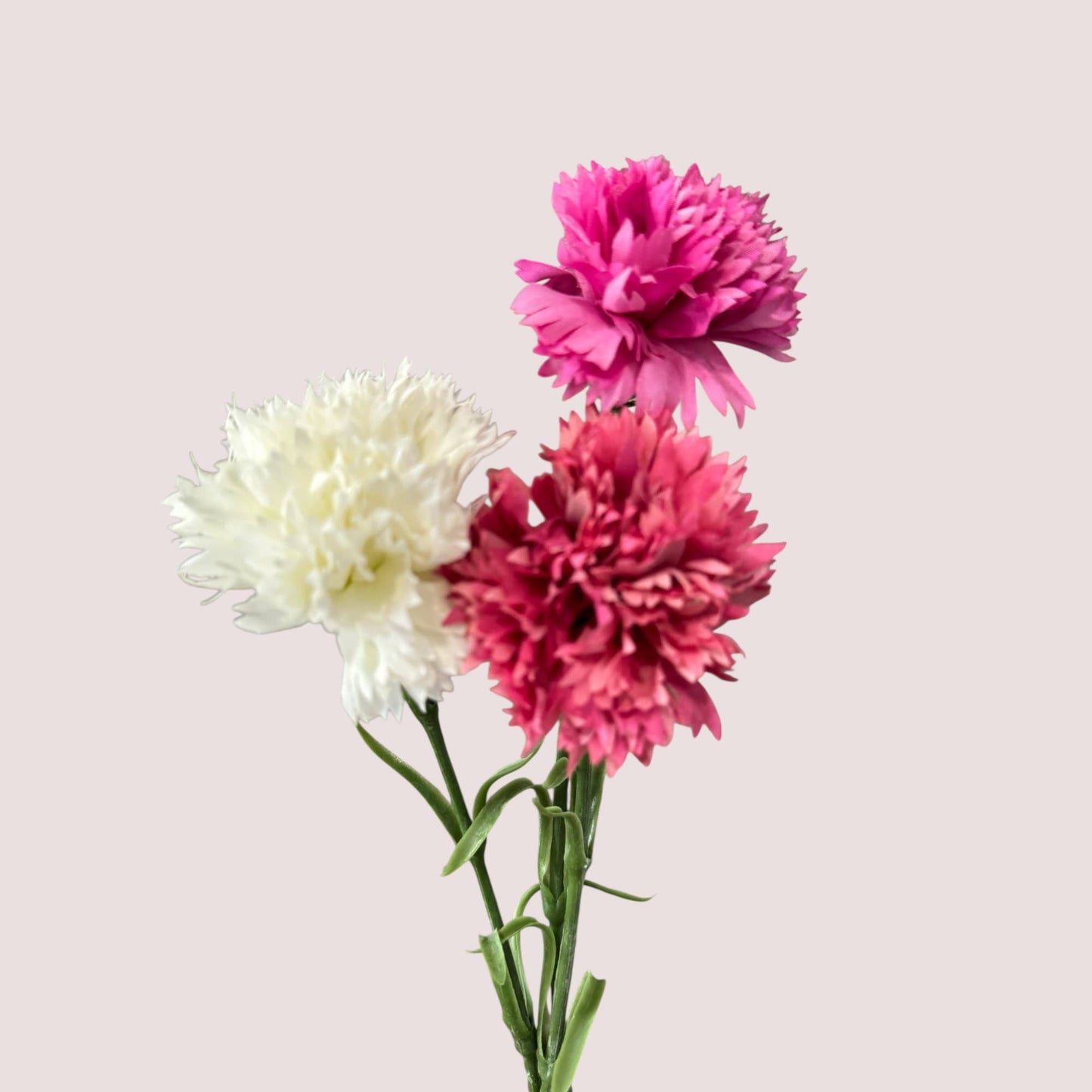 19.5"-Real Touch Needle Petal Modern Look Carnation: Natural White